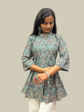 Women's Printed Cotton Peplum Top