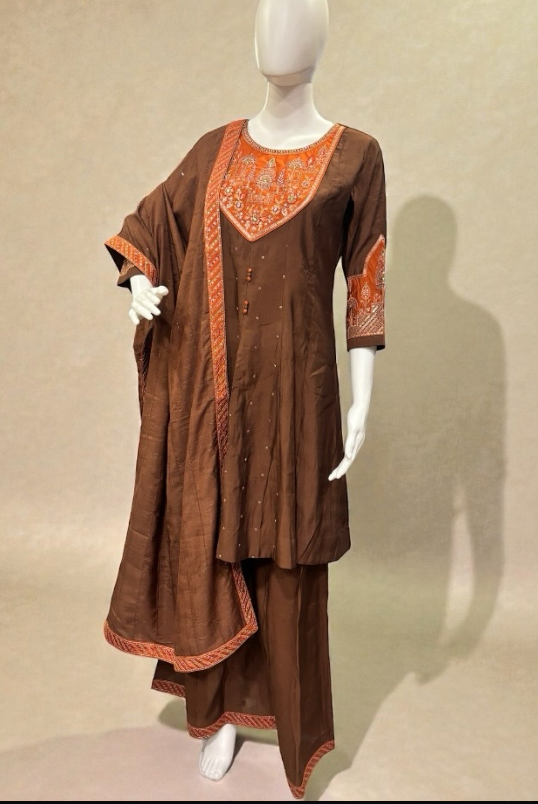 Earthy Brown Silk Kurta