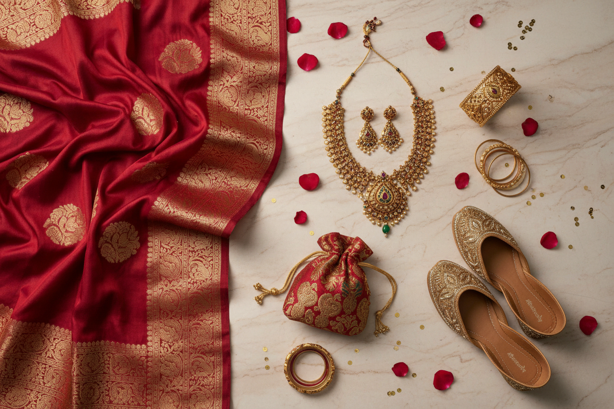 Saree Flat Lay